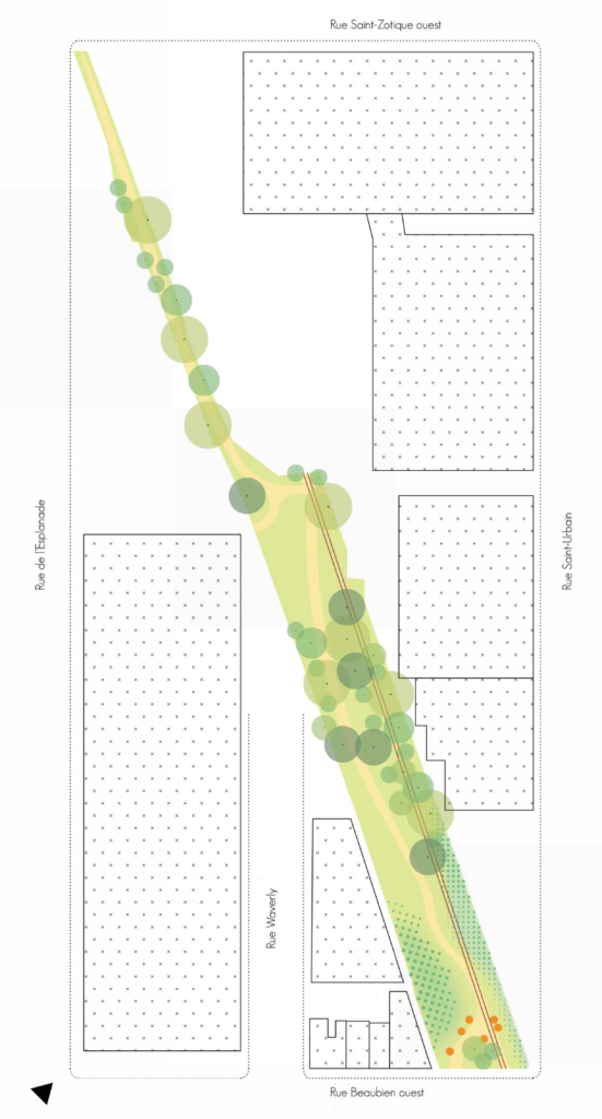 Vue aérienne de la proposition d'aménagement proposée par les AmiEs du parc des Gorilles.